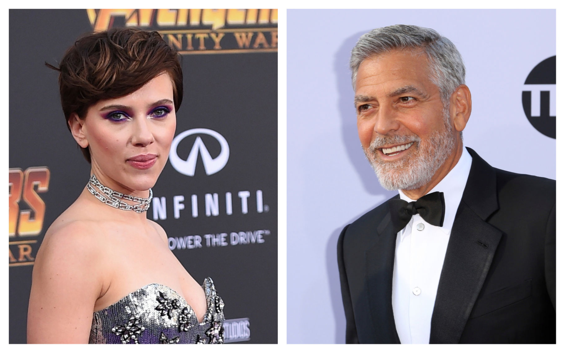 1. Scarlett Johansson and George Clooney